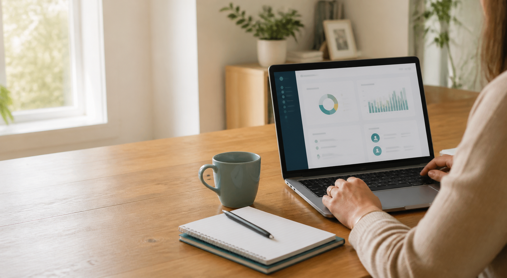 Parent reviewing an online safety dashboard on a laptop